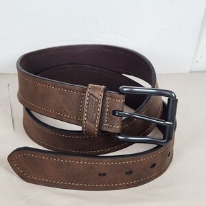 Dickies Genuine Leather Belt Brown with Silver Buckle Size 38 western work casua